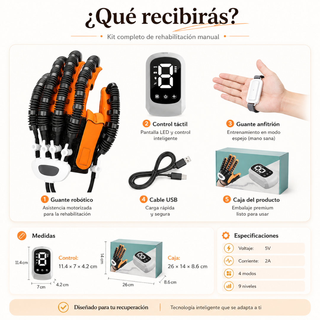 Guante Robótico: Recupera práctica, movimiento y confianza en cada ejercicio