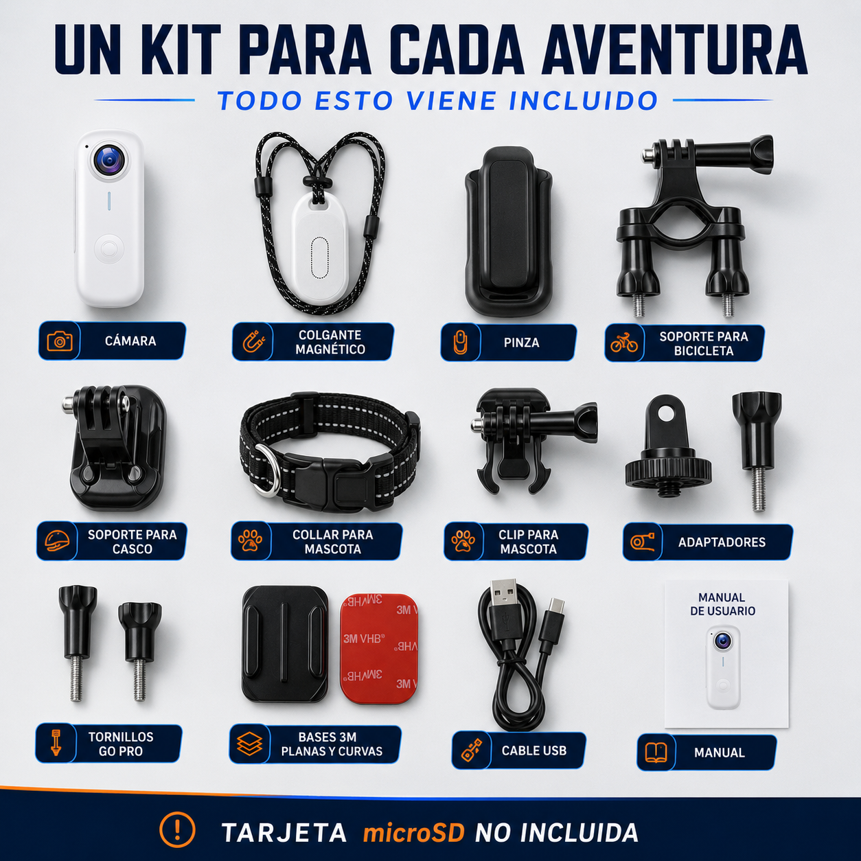 Cámara Portátil 4K con WiFi y Accesorios
