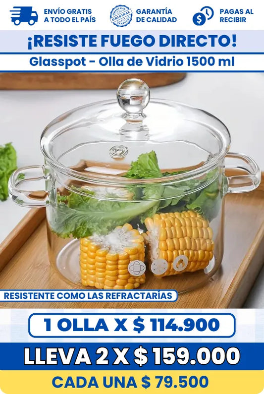 Glass Pot - Combo Olla de Vidrio 1500 ml