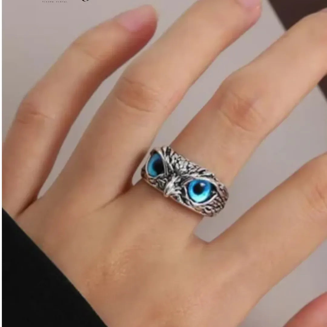 ANILLO AJUSTABLE DE BÚHO QUE BRILLA EN LA OSCURIDAD