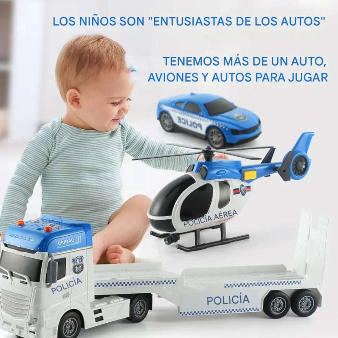 Camión + Helicóptero + carro policial: El Set Ideal de Juego