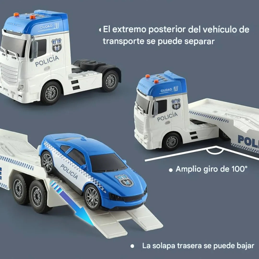 Camión + Helicóptero + carro policial: El Set Ideal de Juego