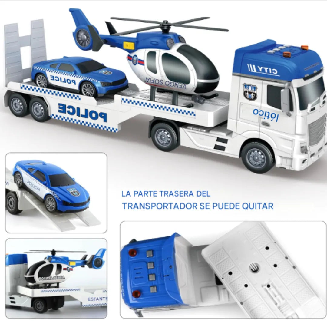 Camión + Helicóptero + carro policial: El Set Ideal de Juego