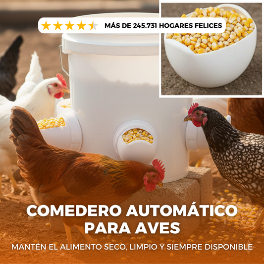Comedero AutoFeed Anti-Desperdicio Para Aves de Corral