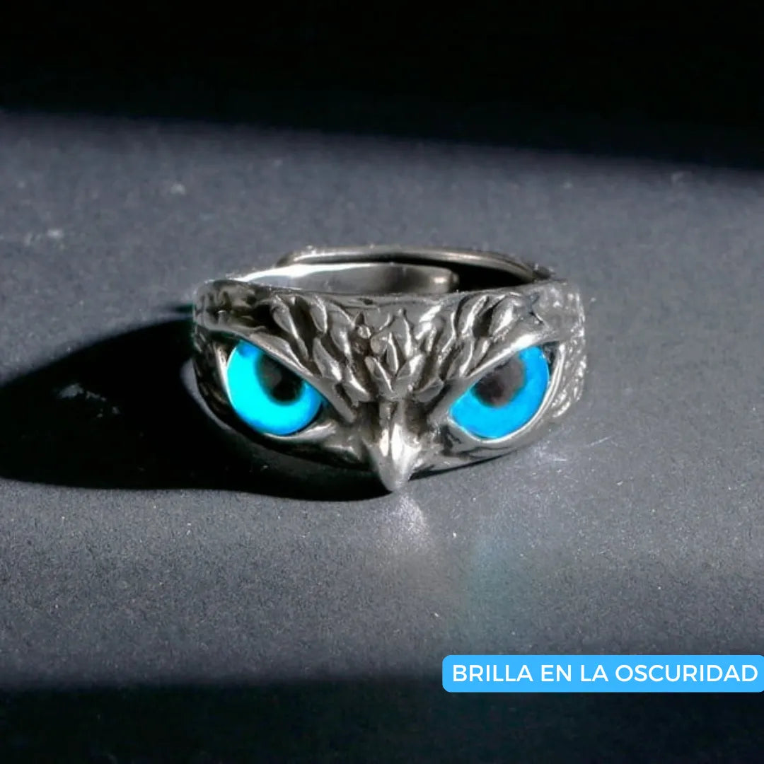 ANILLO AJUSTABLE DE BÚHO QUE BRILLA EN LA OSCURIDAD