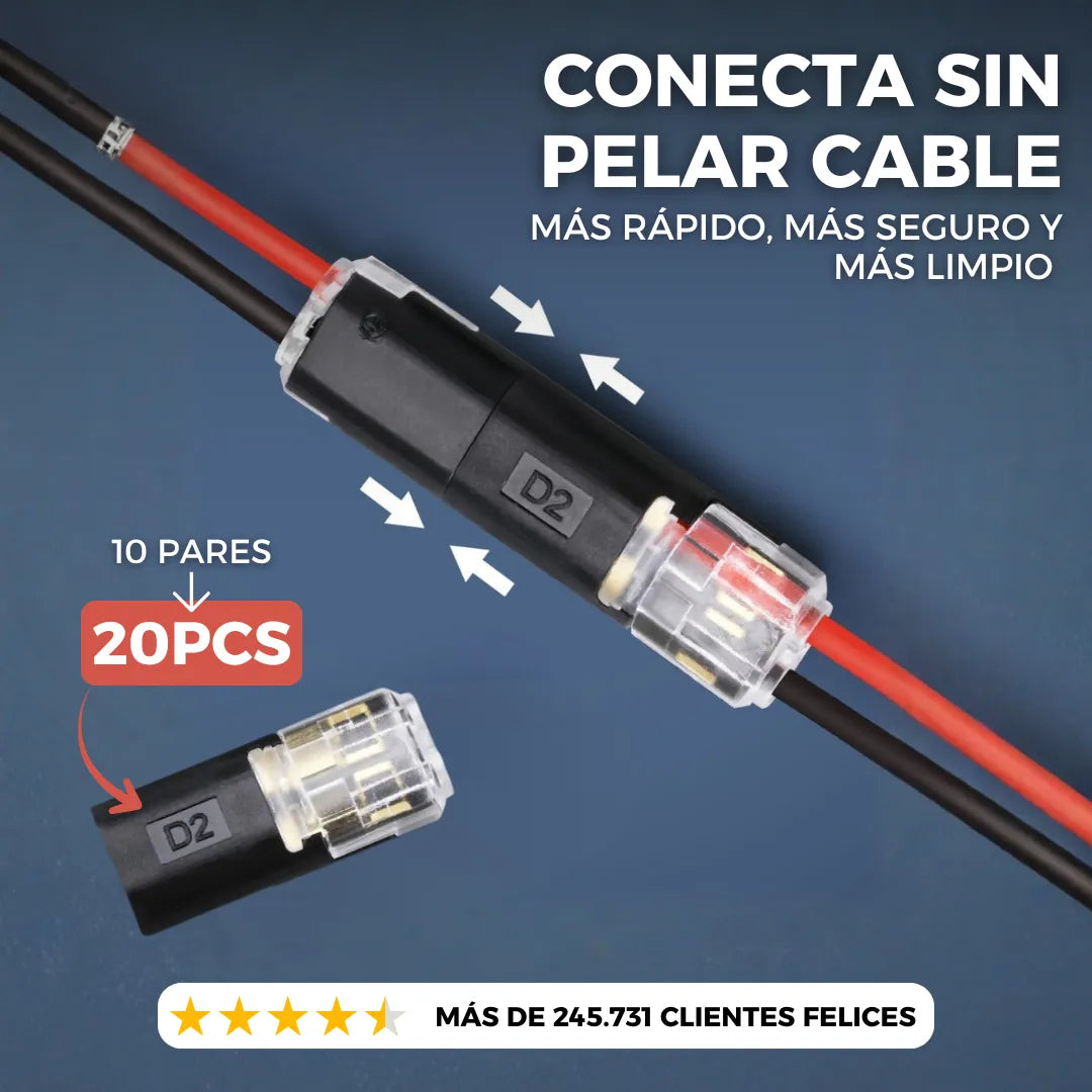 Set x10 Conectores Rápidos Doble Cable