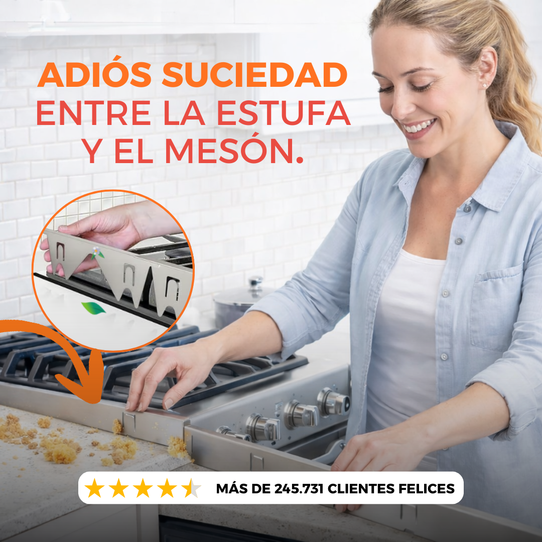 2 Cubiertas de acero: Evita derrames entre la estufa y el mesón