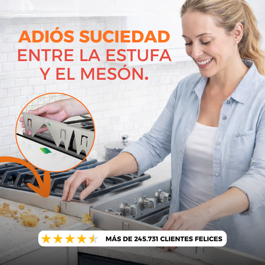 2 Cubiertas de acero: Evita derrames entre la estufa y el mesón