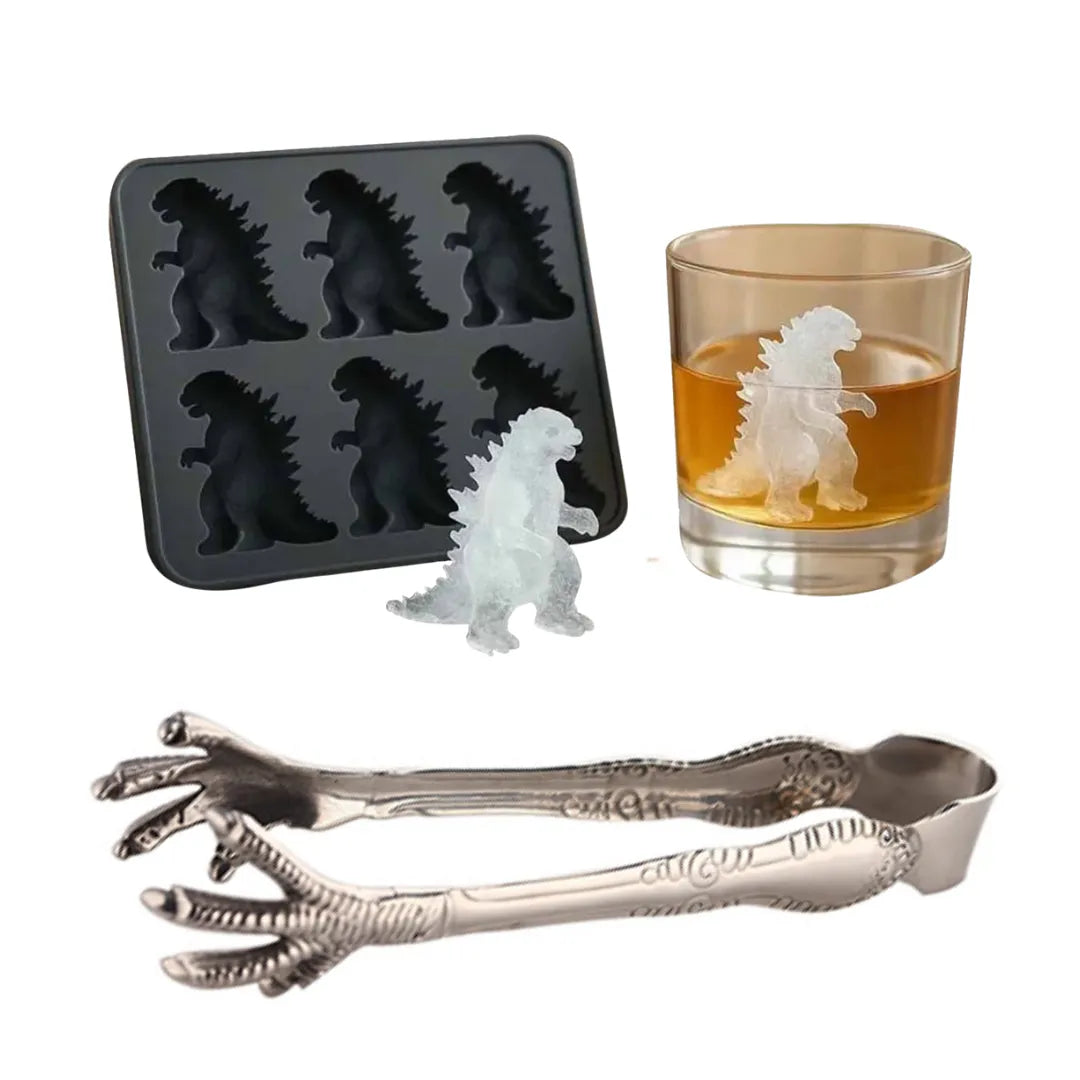 BEBIDAS CON ESTILO GODZILLA Y PINZAS PARA SERVIR