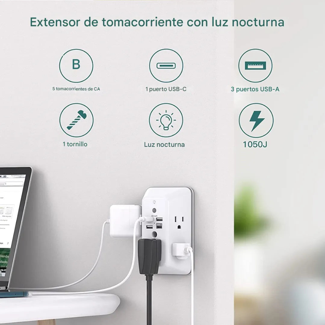 Enchufe inteligente con luz nocturna: Ordena tu espacio en segundos