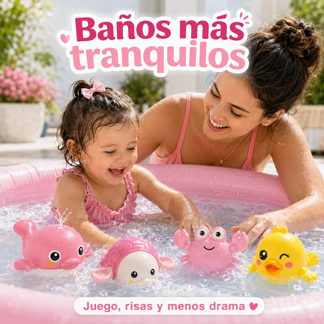 KIT X 4 JUGUETES DE BAÑO PARA TU PEQUEÑA