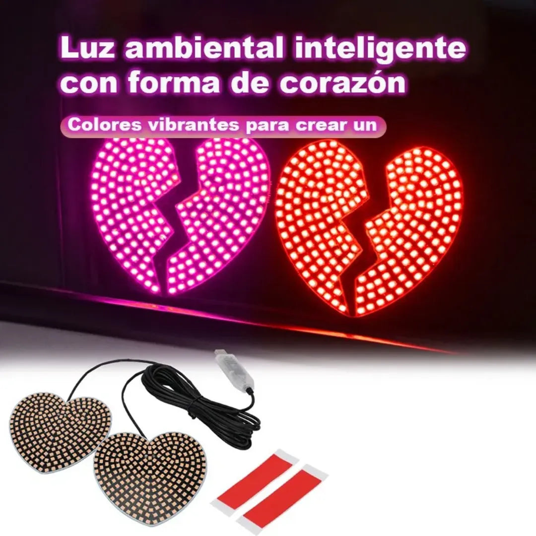 Corazón LED para Carro: tu estilo brilla de noche