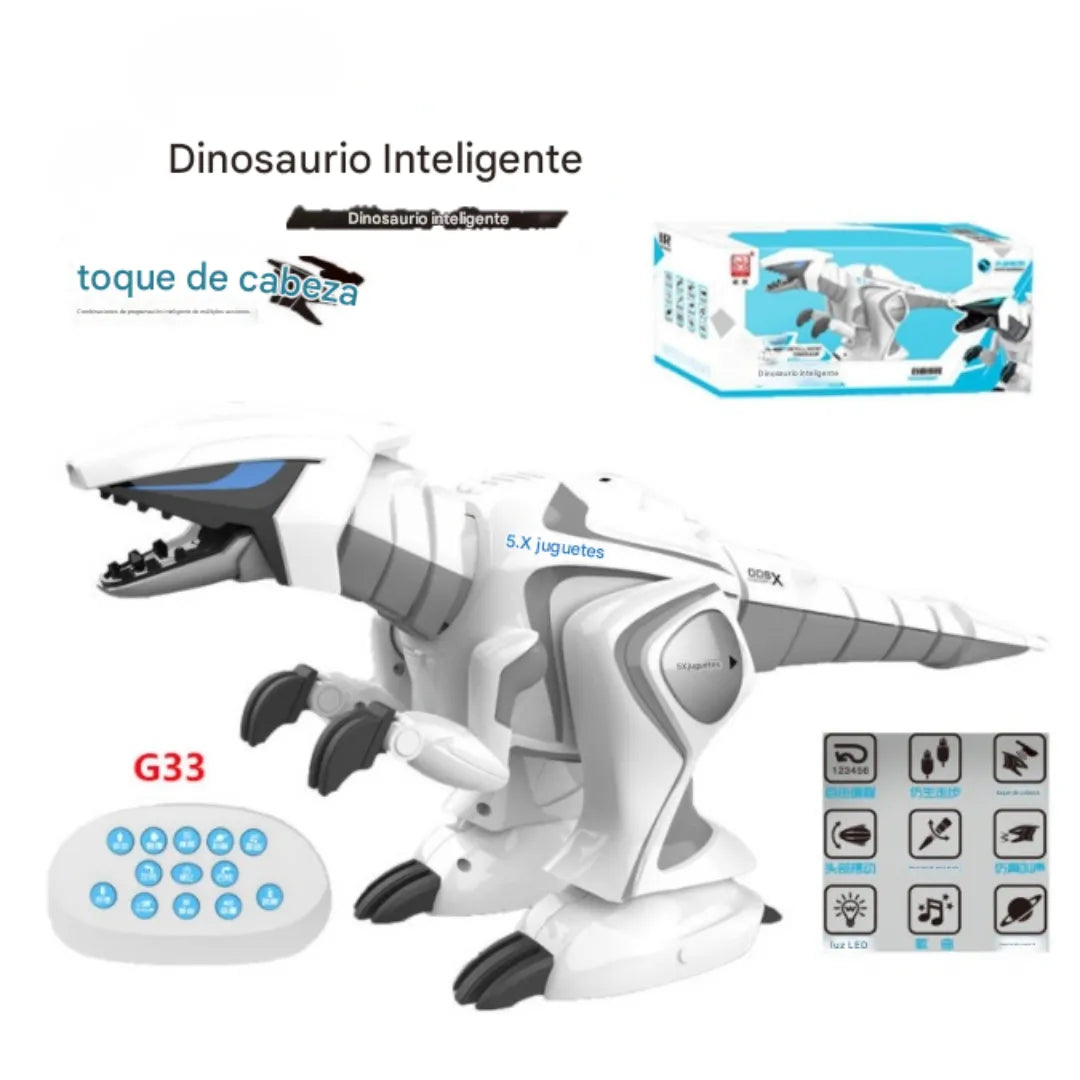Dinosaurio robot inteligente: camina, gira y ruge como el real
