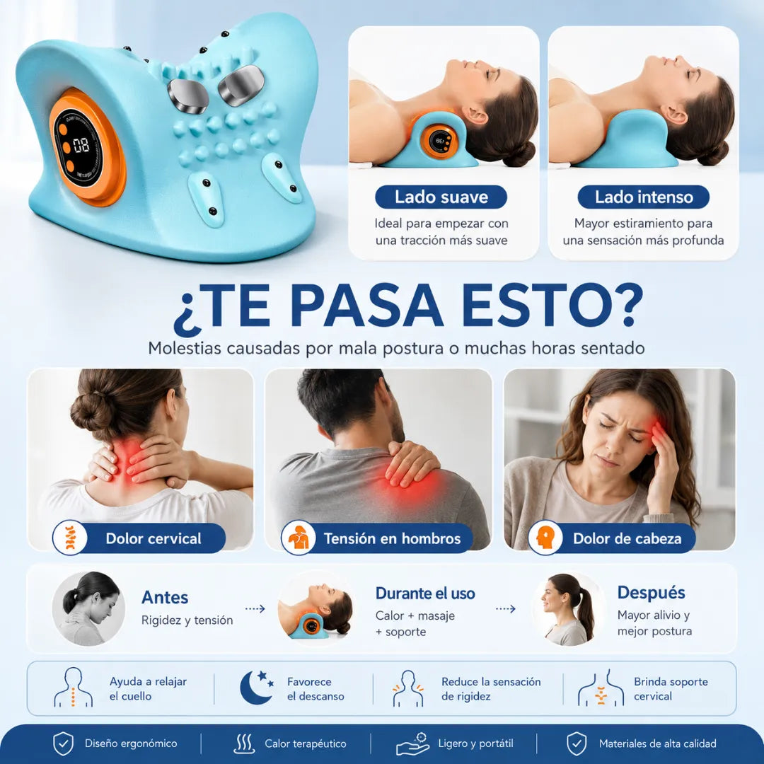 Masajeador Cervical 3 en 1: Relájate y baja la tensión