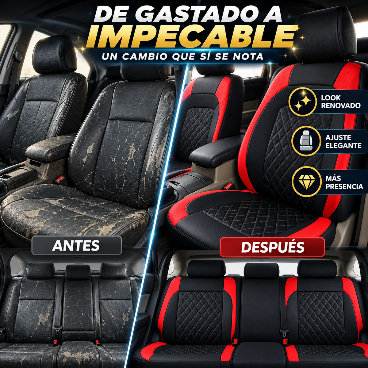 SET X5 FORROS DE AUTO: HAZ QUE TODOS NOTEN EL CAMBIO