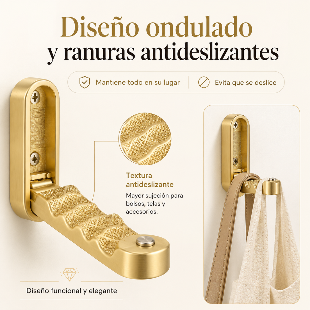 SETX 5 PERCHEROS: Organiza tu hogar con estilo dorado y cero desorden