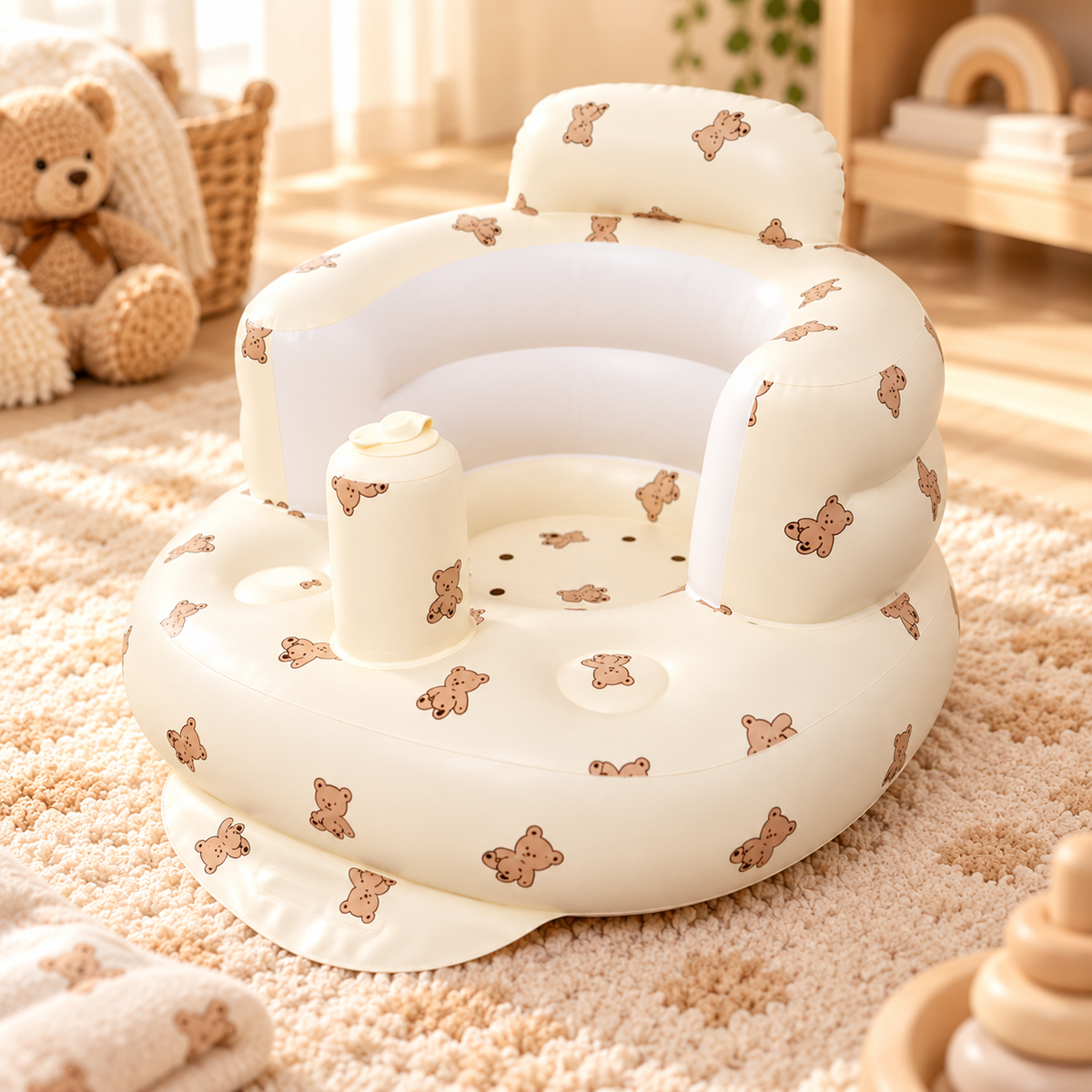 Asiento Inflable de Bebé Antivuelco + Sistema de aire