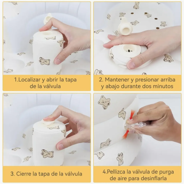 Asiento Inflable de Bebé Antivuelco + Sistema de aire