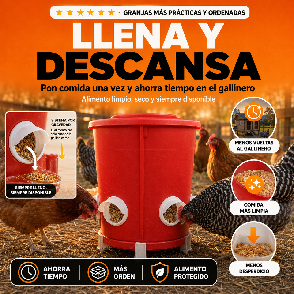 COMEDERO AUTOMATICO: Ahorra mas tiempo en el gallinero