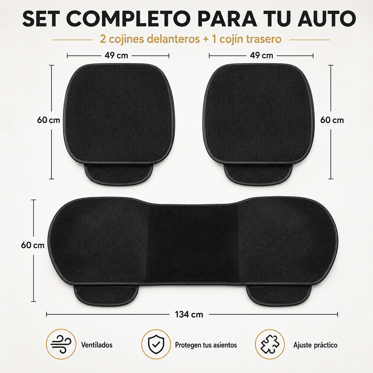 SET X 3 FORROS DE AUTO: Menos calor y humedad en cada recorrido