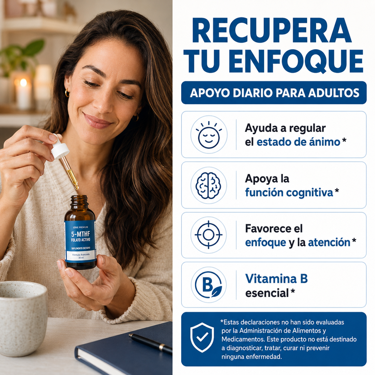 L-Methyl Folate - El único sublingual con ácido fólico de absorción inmediata