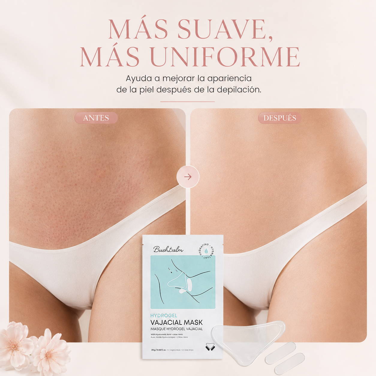 Kit x5 Mascarillas Vajaciales: hidrata y aclara tu zona del bikini.