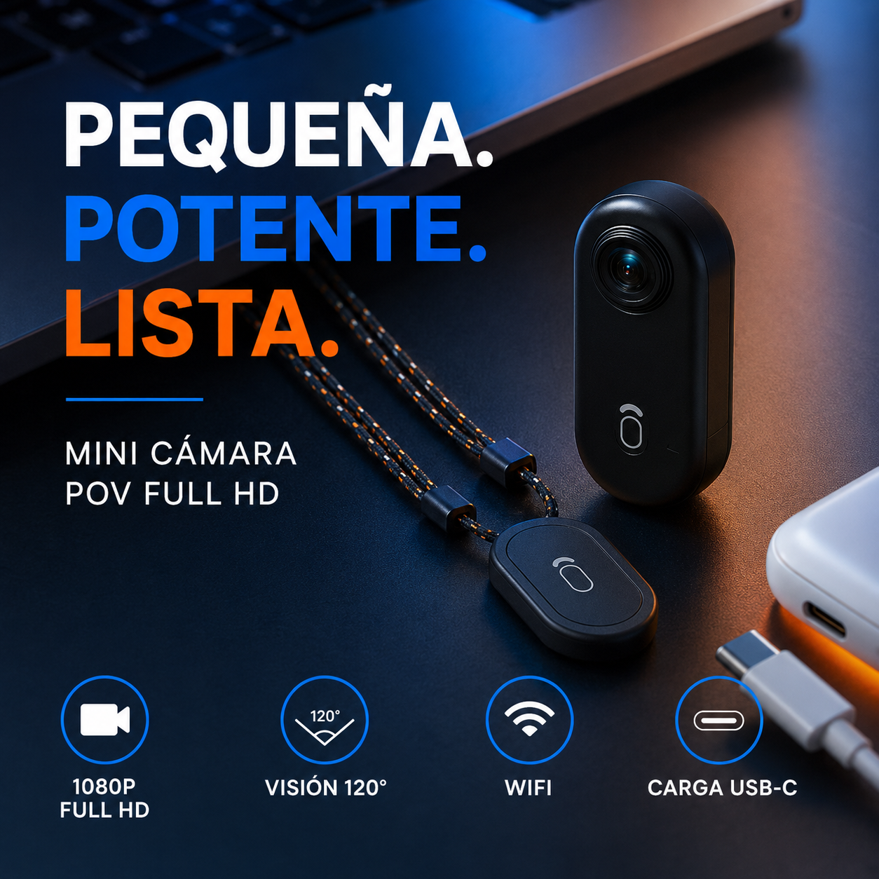 Cámara Portátil 4K con WiFi y Accesorios
