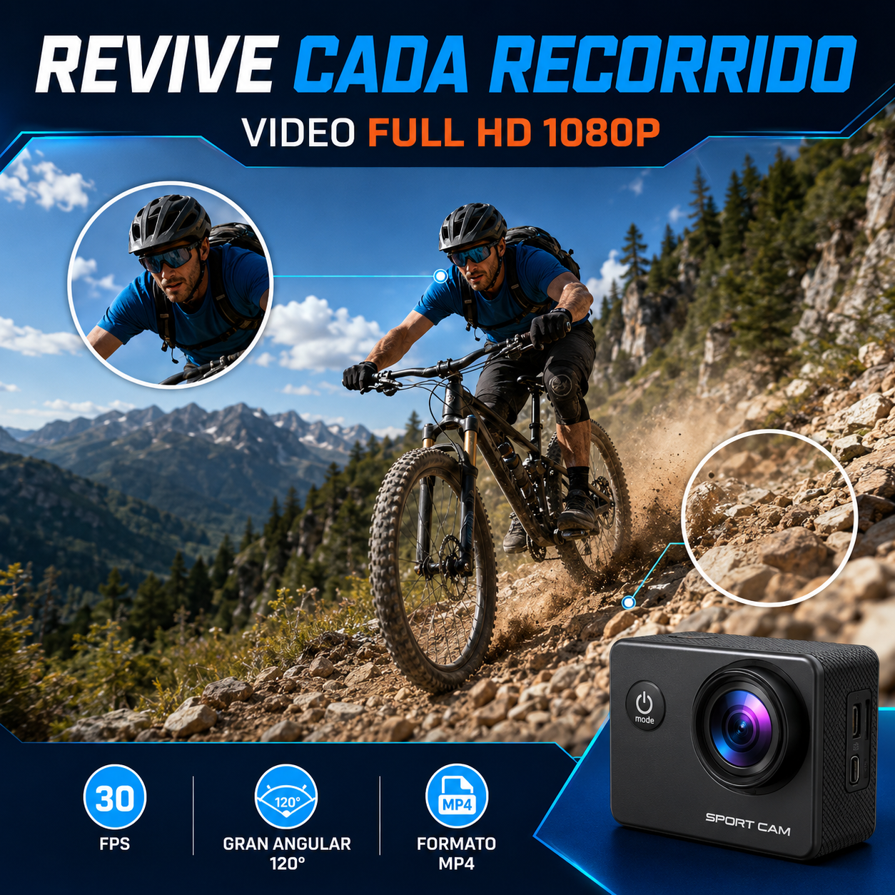 Cámara Portátil 4K con WiFi y Accesorios