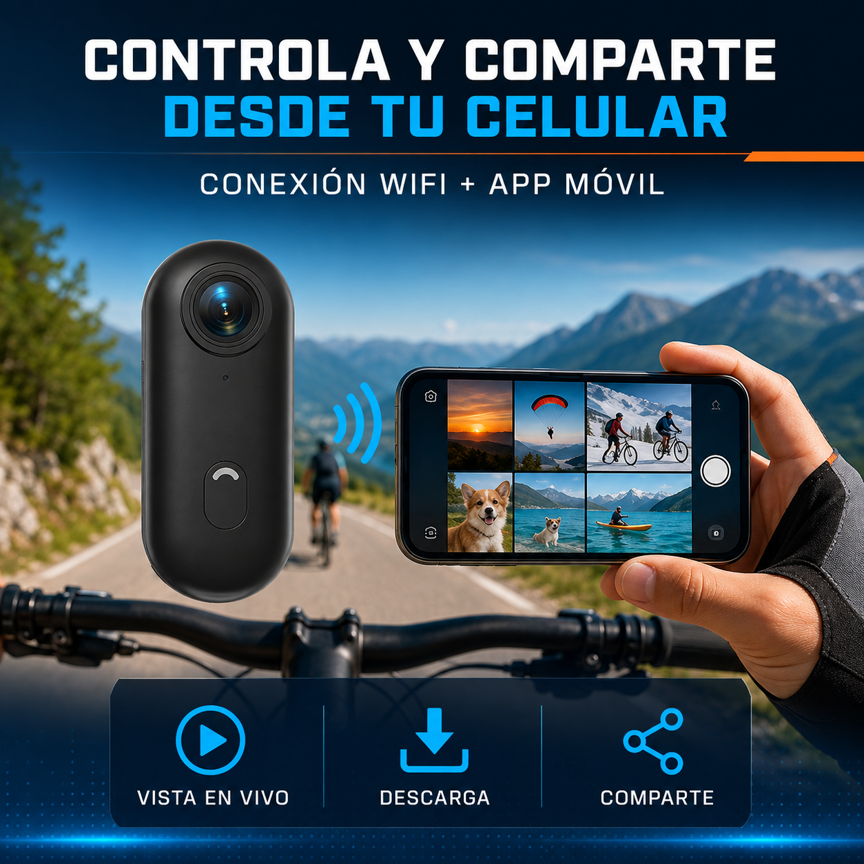 Cámara Portátil 4K con WiFi y Accesorios