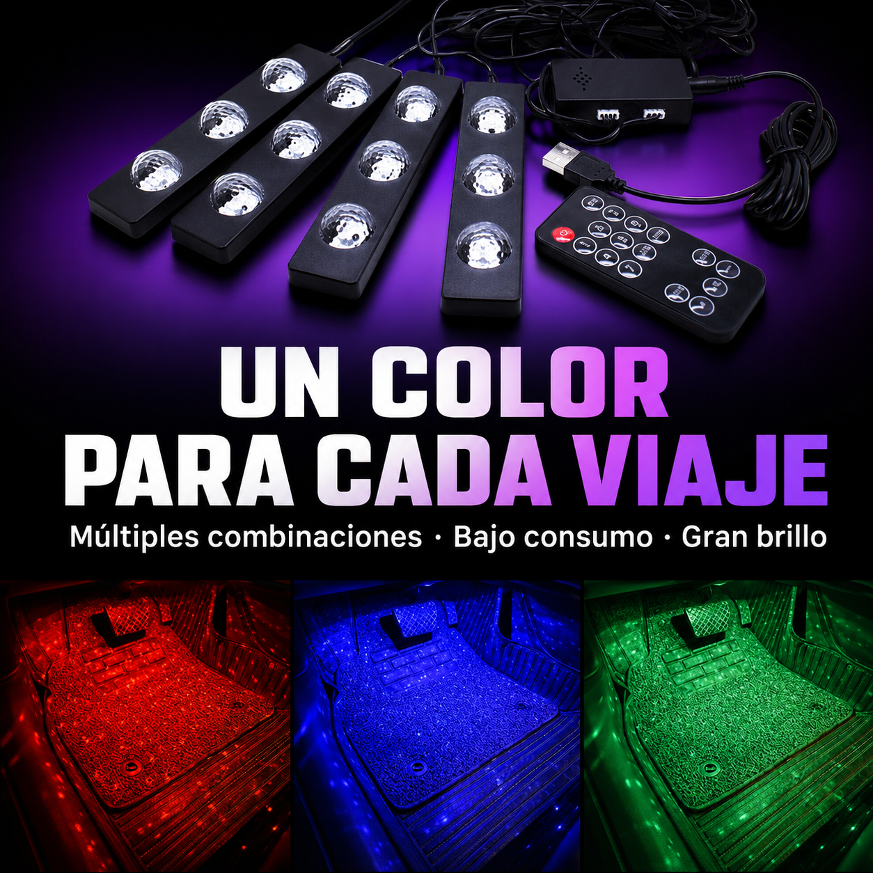 Luces LED RGB para Carro: enciende tu estilo