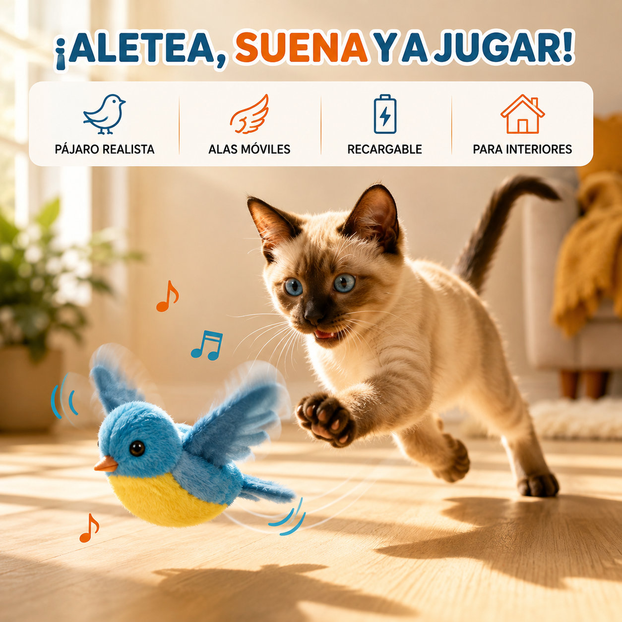Pájaro Interactivo para Gatos: despierta su instinto cazador