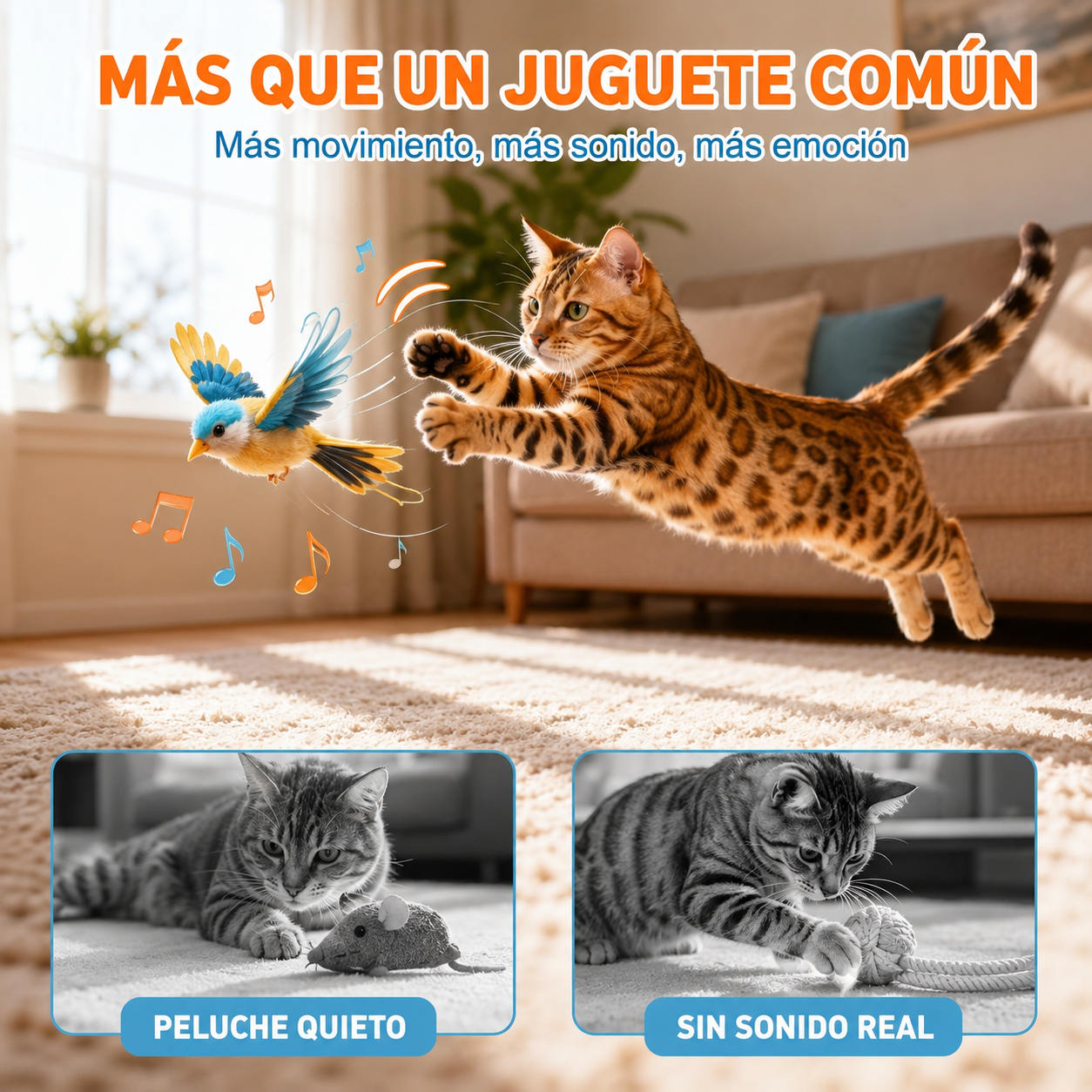 Pájaro Interactivo para Gatos: despierta su instinto cazador