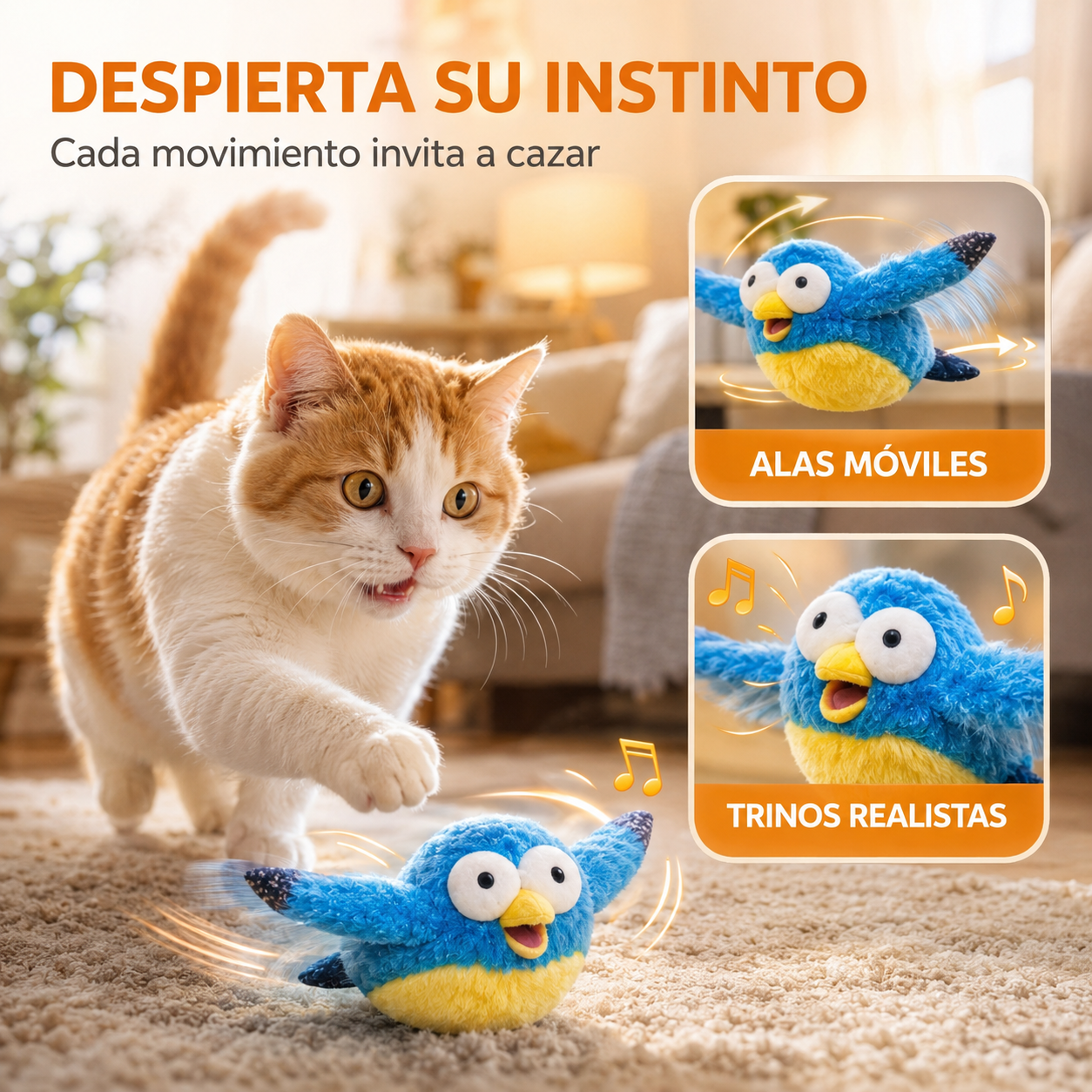 Pájaro Interactivo para Gatos: despierta su instinto cazador
