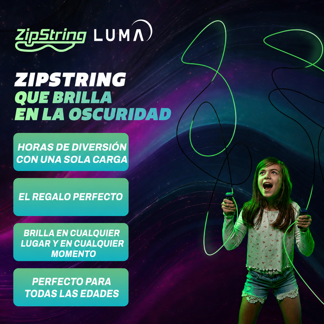 ¡ACTIVA SU MODO SUPERHÉROE Y LANZA TELARAÑAS DE LUZ!