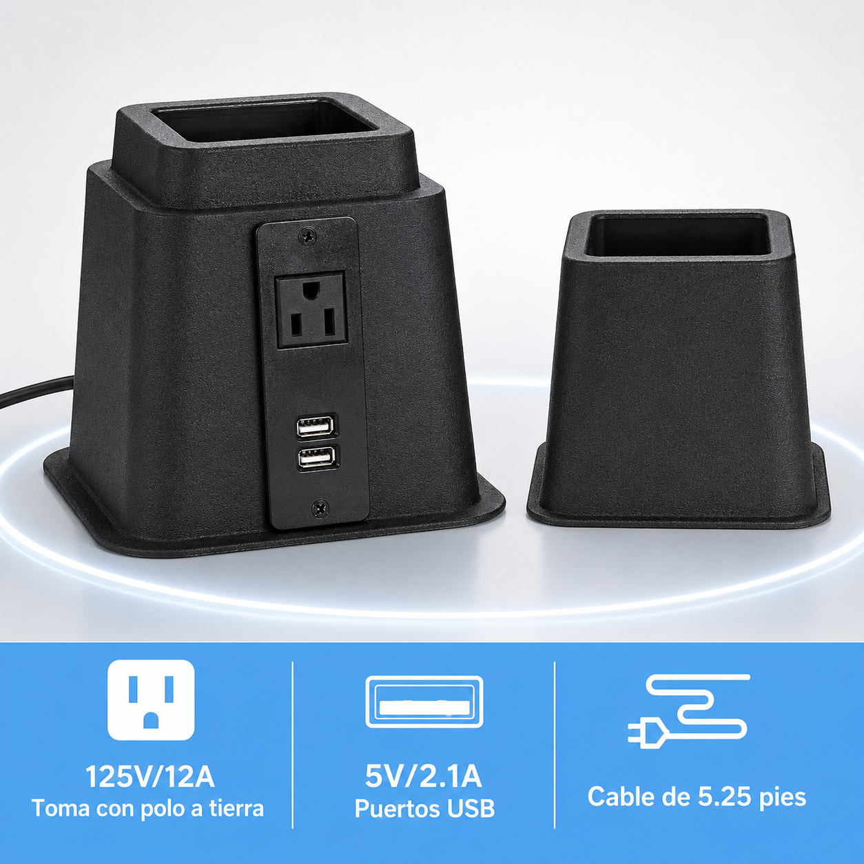 ELEVADORES DE CAMA CON TOMA CORRIENTE Y USB