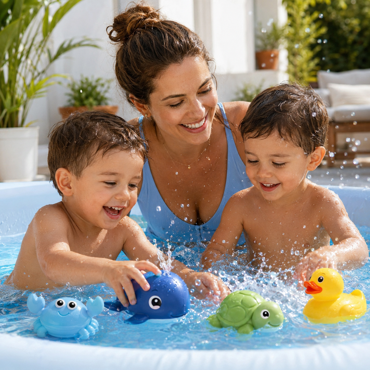 KIT X4 JUGUETES DE BAÑO: MÁS JUEGO, MENOS CARRERAS