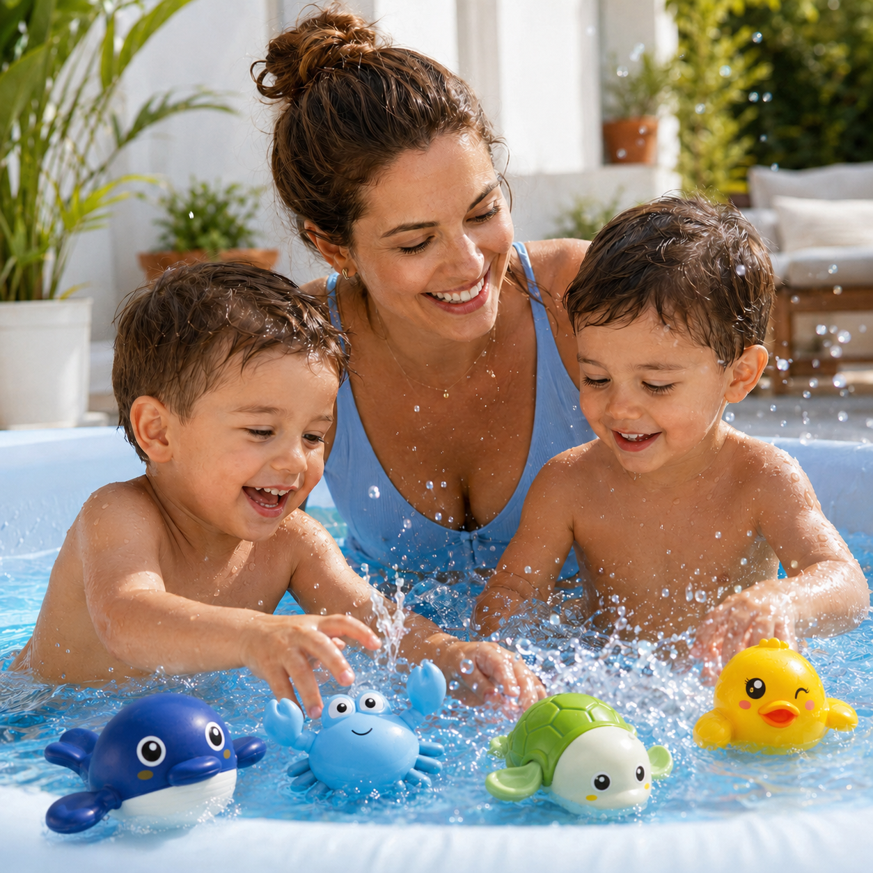 KIT X4 JUGUETES DE BAÑO: MÁS JUEGO, MENOS CARRERAS