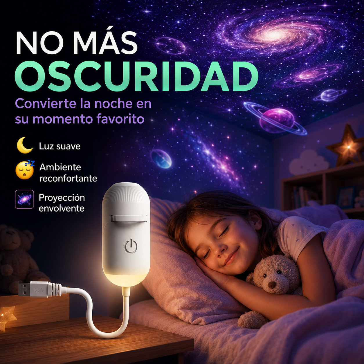 Proyector de galaxias con 12 diseños: un universo diferente cada noche