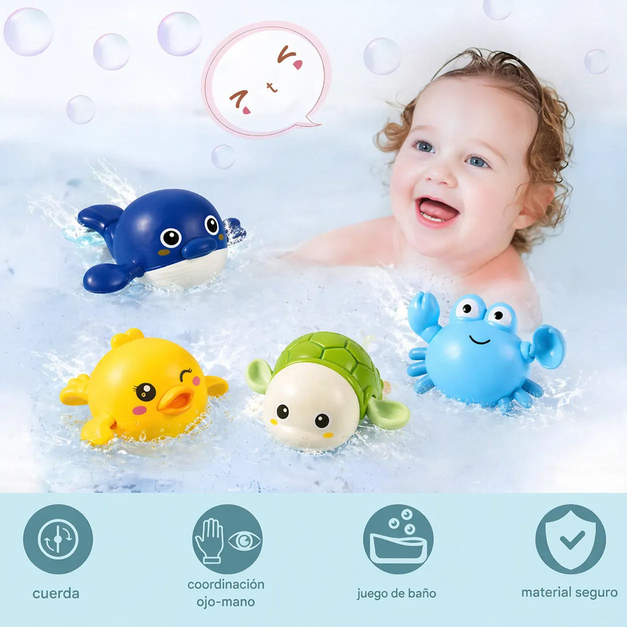 SET X 4 Amiguitos acuáticos para niños que aman jugar