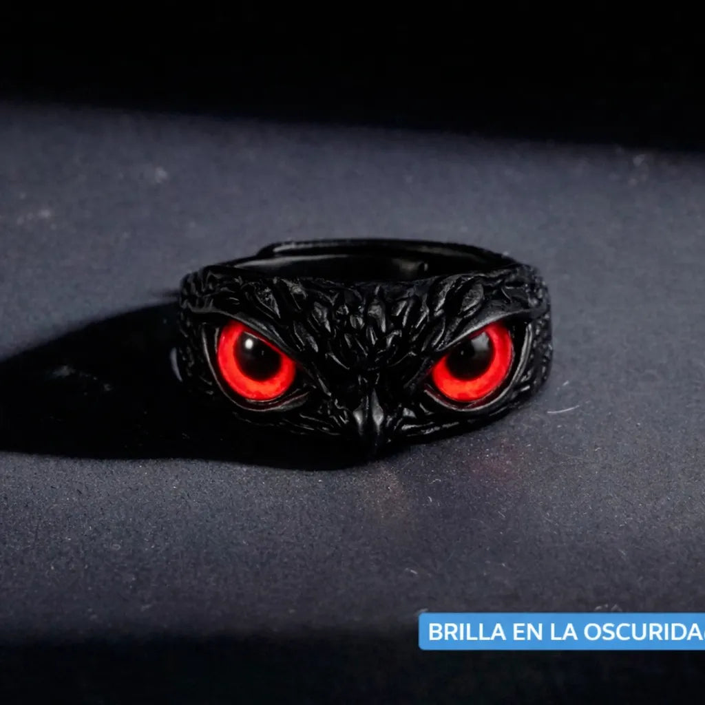 ANILLO AJUSTABLE DE BÚHO QUE BRILLA EN LA OSCURIDAD