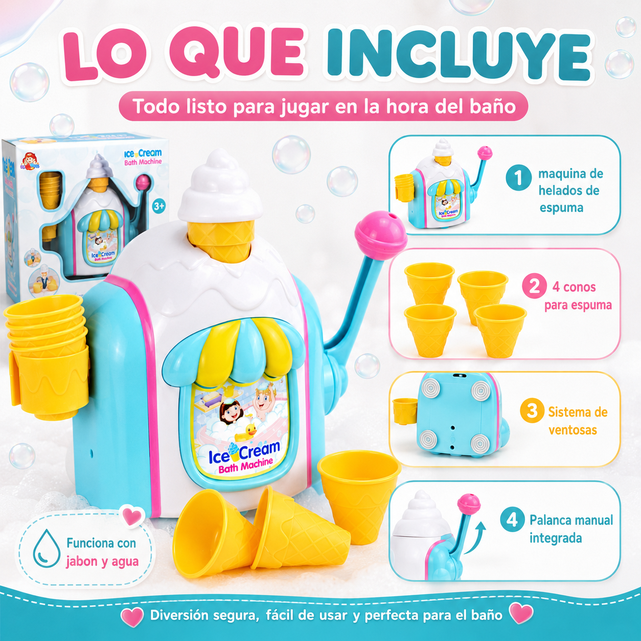 MÁQUINA DE HELADOS DE ESPUMA: CONVIERTE SU BAÑO EN UNA HELADERÍA