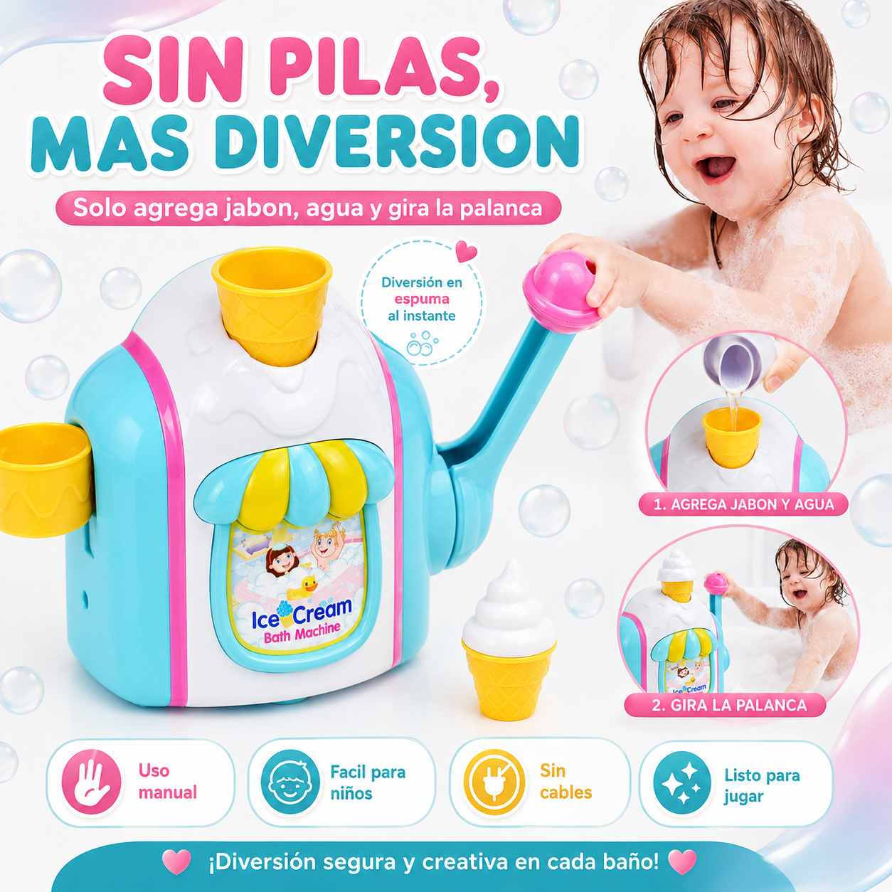 MÁQUINA DE HELADOS DE ESPUMA: CONVIERTE SU BAÑO EN UNA HELADERÍA