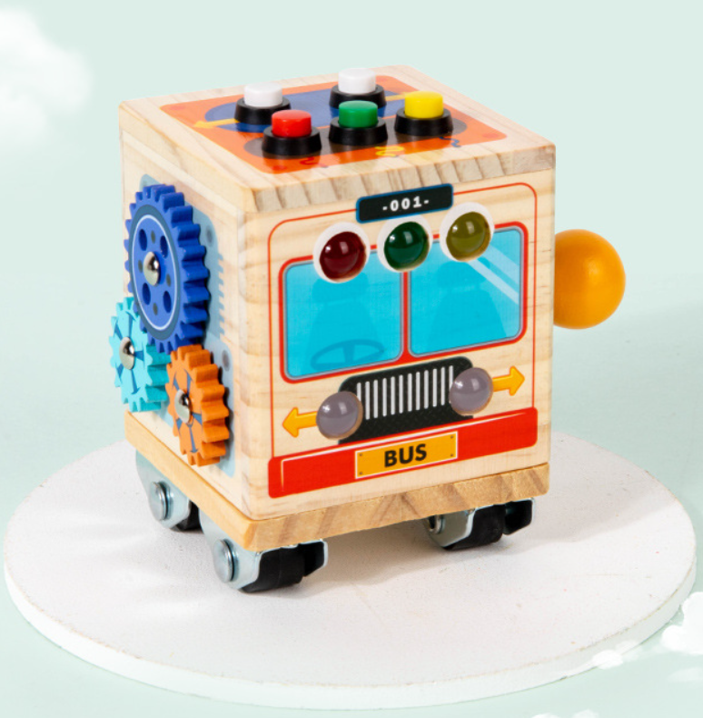 Cubo Sensorial de Madera Tipo Montessori