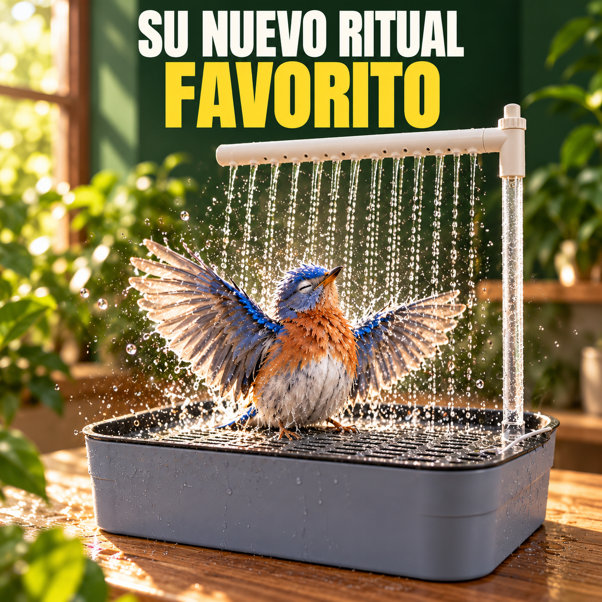 Fuente de Baño Automática para Aves – Explora el Agua a su Ritmo