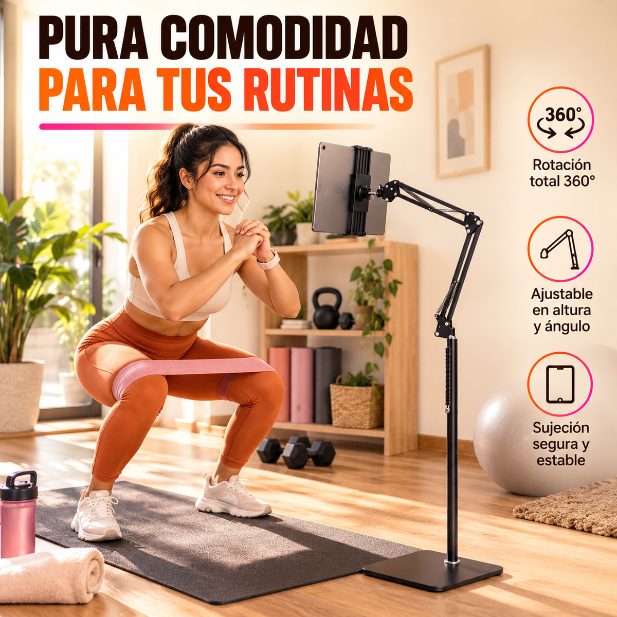 SOPORTE PARA CELULAR Y TABLET: ENTRENA SIN PAUSAS