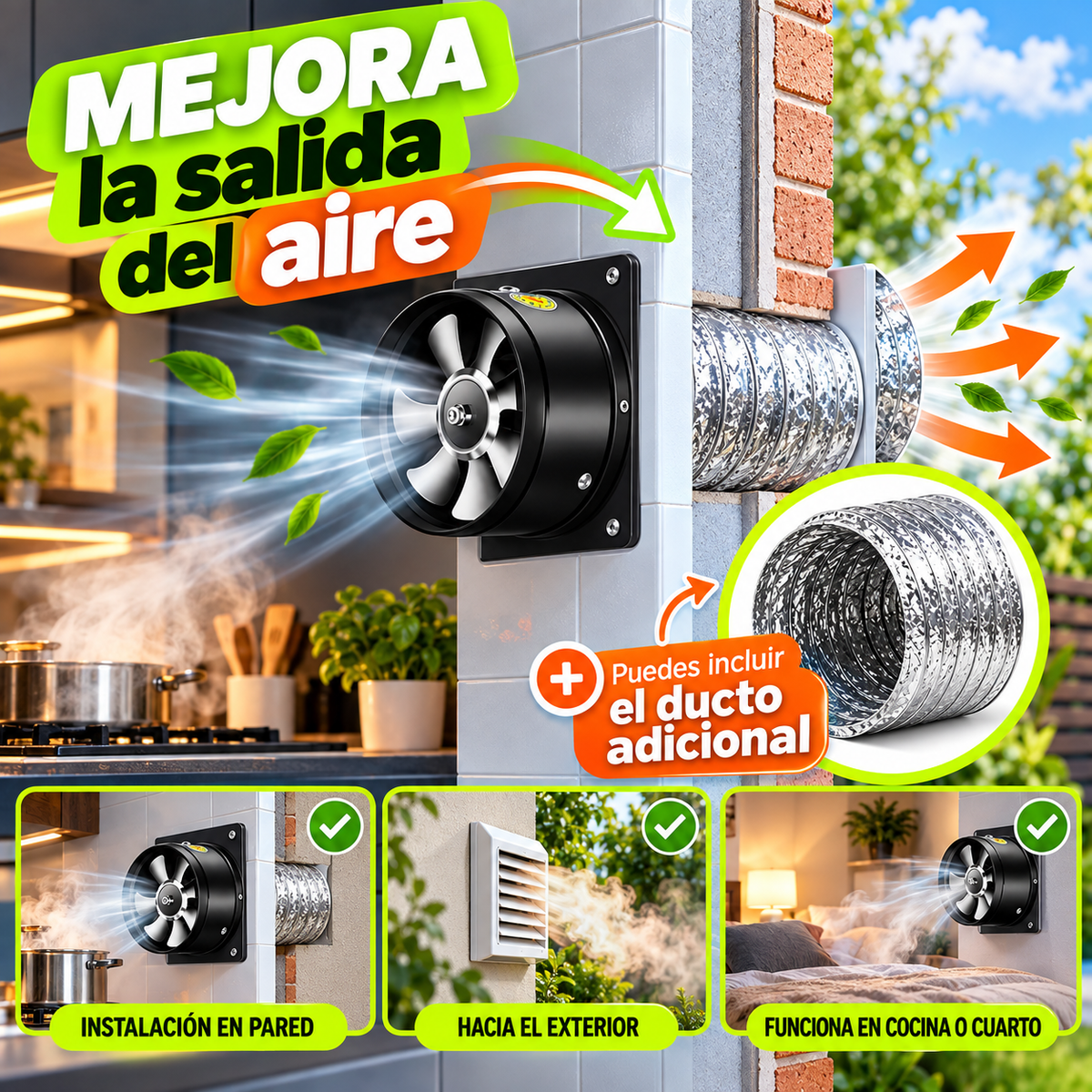 EXTRACTOR SILENCIOSO: Saca el calor del cuarto sin meter más ruido
