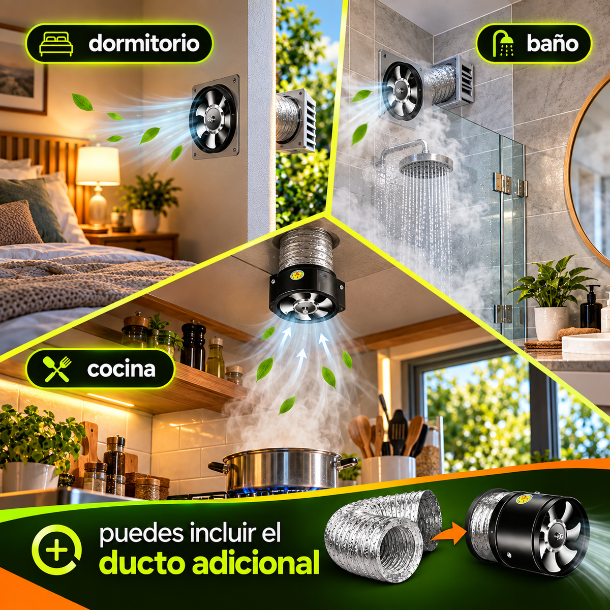 EXTRACTOR SILENCIOSO: Saca el calor del cuarto sin meter más ruido