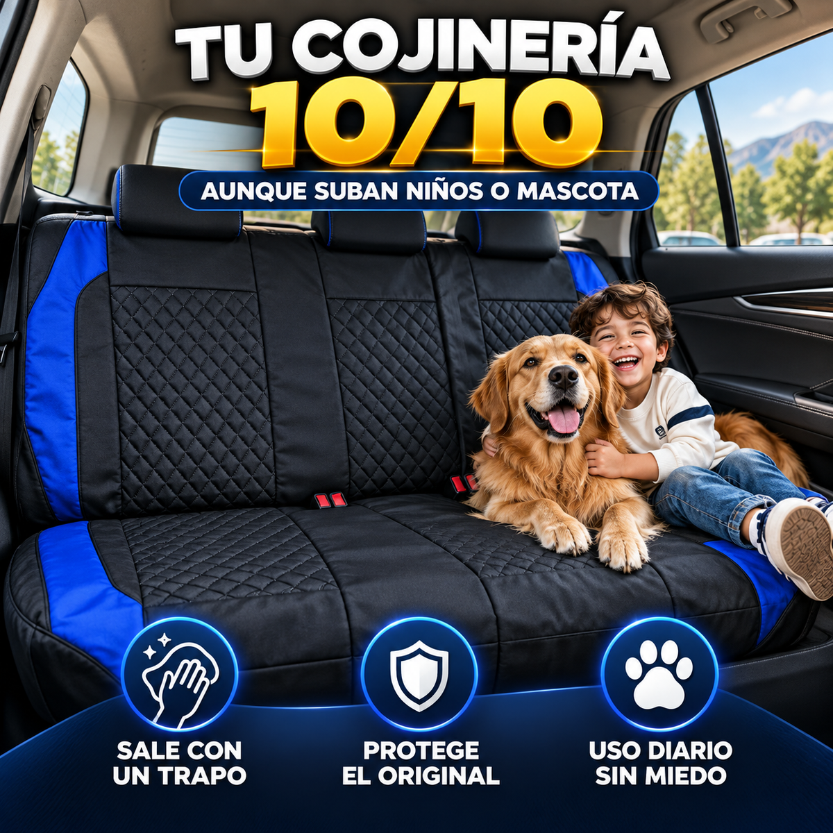 SET X 5 FORROS DE AUTO: PROTEGE TUS ASIENTOS DEL CAOS DIARIO