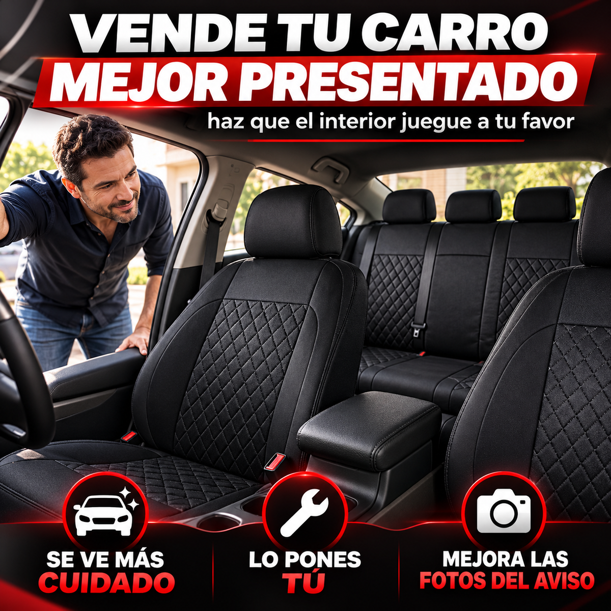 SET X5 FORROS DE AUTO: CUBRE EL DESGASTE ANTES DE MOSTRARLO