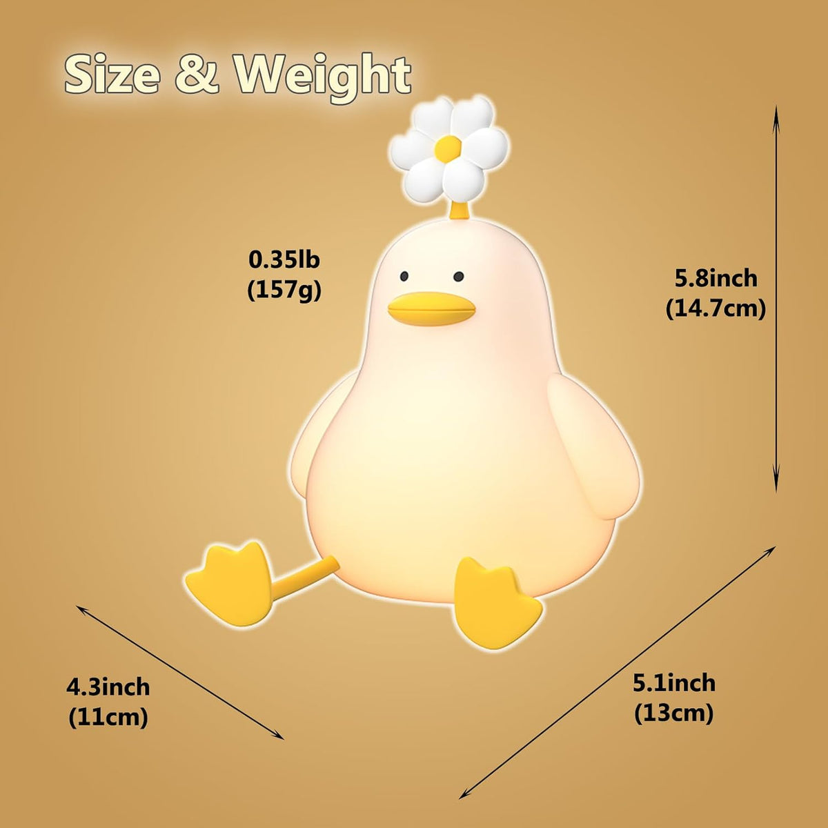 Patito Bloom — Lámpara Suave 2 en 1 con Base de Celu